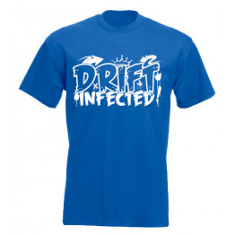 DRIFT INFECTED férfi póló, királykék