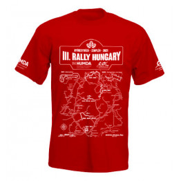 RALLY HUNGARY 2021 térképes férfi póló, piros
