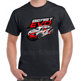 Beast Mitsubishi Evo - fekete póló