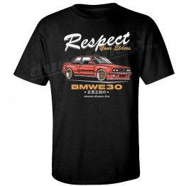 TUNING - BMW E30 - Respect your Elders - Orange - fekete