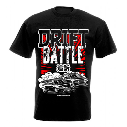 DRIFT BATTLE férfi póló, fekete