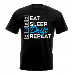 EAT SLEEP DRIFT férfi póló, fekete 