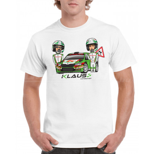 KLAUS Motorsport CARTOON póló, fehér