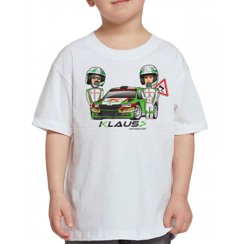 KLAUS Motorsport CARTOON gyerek póló, fehér
