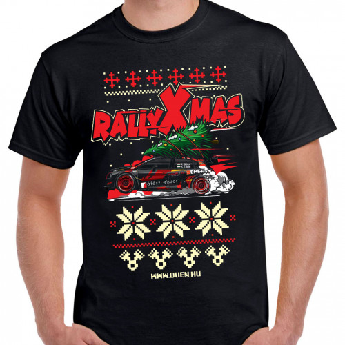 BÚTOR ROBI C3WRC rallyXmas férfi póló, fekete