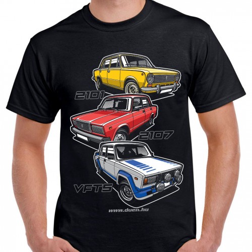 3 LADA Cartoon póló, fekete 3 LADA Cartoon póló, fekete