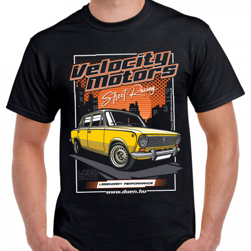 VELOCITY MOTORS - LADA 2101 férfi póló, fekete VELOCITY MOTORS - LADA 2101 férfi póló, fekete