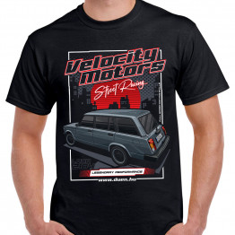 VELOCITY MOTORS - LADA 2104 férfi póló, fekete