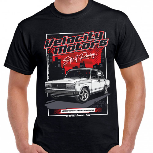 VELOCITY MOTORS - LADA 2105 férfi póló, fekete