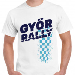 GYŐR RALLY 2025 férfi póló, fehér