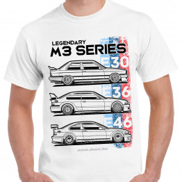 Legendary M3 SERIES férfi póló, fehér