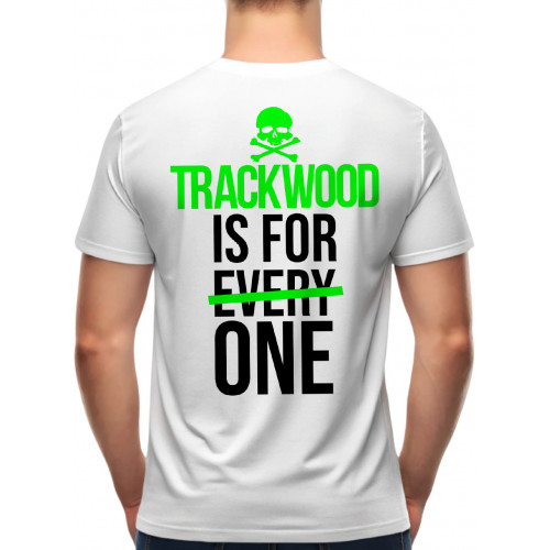TRACKWOOD 2025 férfi póló, fehér