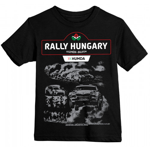 RALLY HUNGARY 2025 CARS gyerek póló, fekete