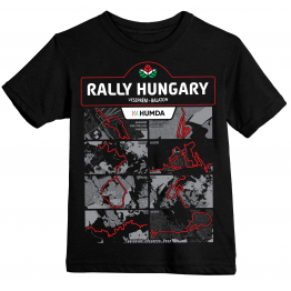 RALLY HUNGARY 2025 MAPS  gyerek póló, fekete
