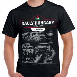 RALLY HUNGARY 2025 CARS férfi póló, fekete