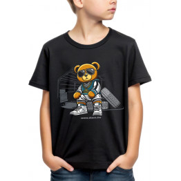 Teddy Bear GARAGE - gyerek póló, fekete