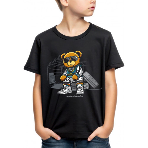 Teddy Bear GARAGE - gyerek póló, fekete Teddy Bear GARAGE - gyerek póló, fekete