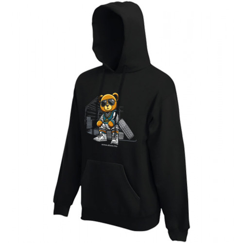 Teddy Bear GARAGE kapucnis pulóver, fekete Teddy Bear GARAGE kapucnis pulóver, fekete