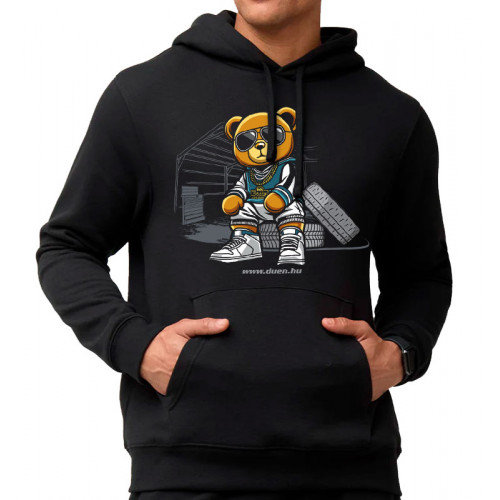 Teddy Bear GARAGE kapucnis pulóver, fekete Teddy Bear GARAGE kapucnis pulóver, fekete