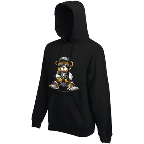 Teddy Bear RALLY kapucnis pulóver, fekete Teddy Bear RALLY kapucnis pulóver, fekete