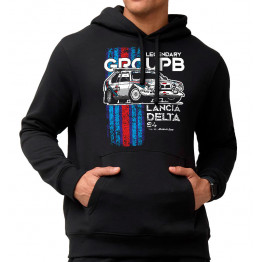 GroupB - LANCIA Delta S4 kapucnis pulóver, fekete GroupB - LANCIA Delta S4 kapucnis pulóver, fekete