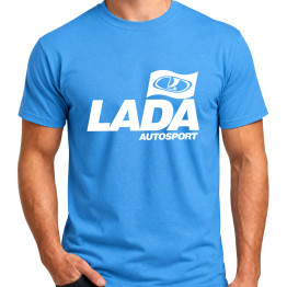 BASIC Lada Autosport férfi póló, azúrkék
