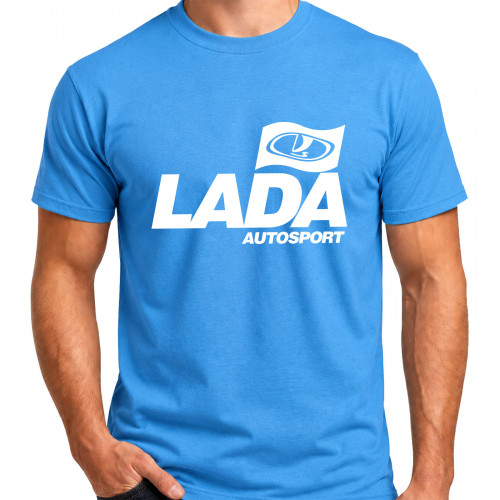 BASIC Lada Autosport férfi póló, azúrkék BASIC Lada Autosport férfi póló, azúrkék
