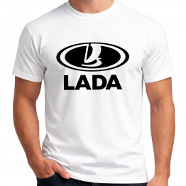 BASIC Lada logo férfi póló, fehér