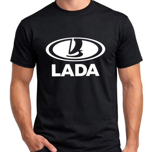 BASIC Lada logo férfi póló, fekete