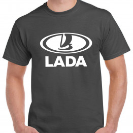BASIC Lada logo férfi póló, grafit