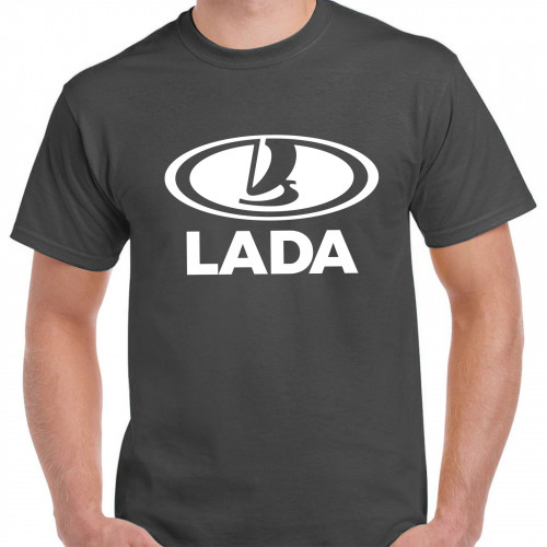 BASIC Lada logo férfi póló, grafit