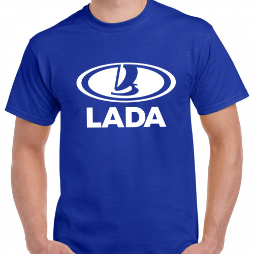 BASIC Lada logo férfi póló, kék