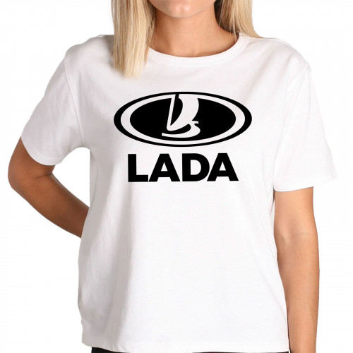 BASIC Lada logo női póló, fehér