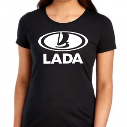 BASIC Lada logo női póló, fekete
