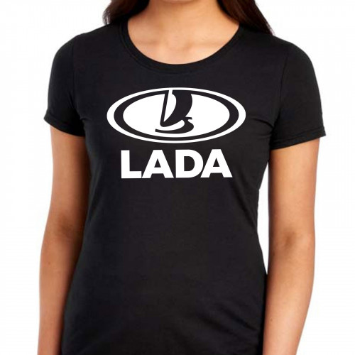 BASIC Lada logo női póló, fekete
