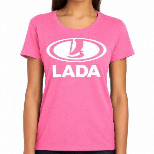 BASIC Lada logo női póló, pink