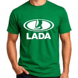 BASIC Lada logo férfi póló, zöld
