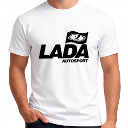 BASIC Lada Autosport férfi póló, fehér