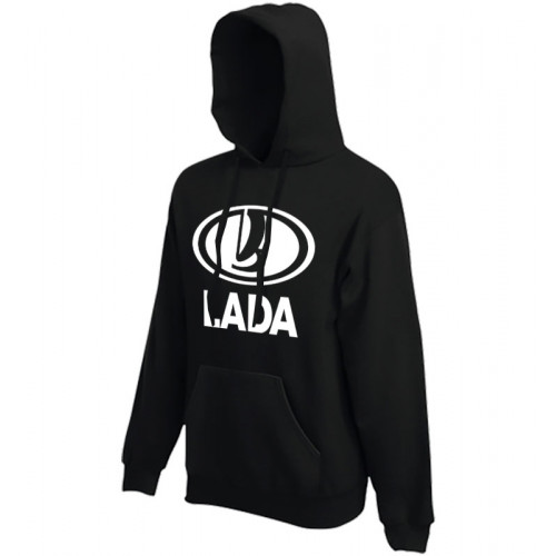 BASIC Lada logo női kapucnis pulóver, fekete