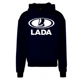 BASIC Lada logo kapucnis pulóver, királykék