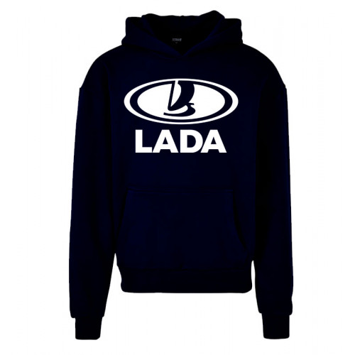 BASIC Lada logo kapucnis pulóver, királykék