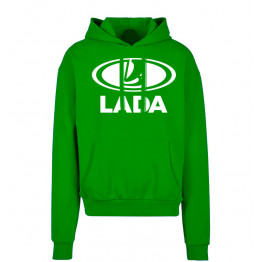 BASIC Lada logo kapucnis pulóver, zöld