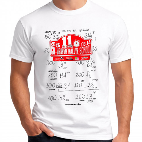 11.Co-Driver Rallye School - navigátor iskola fehér póló