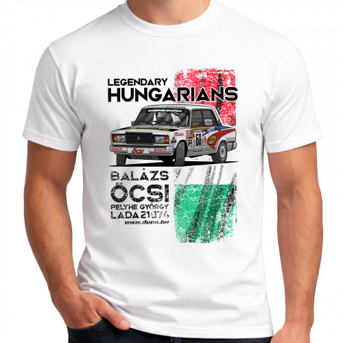 LEGENDARY HUNGARIANS - BALÁZS ÖCSI - Lada 21074 férfi póló, fehér