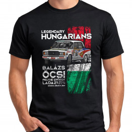 LEGENDARY HUNGARIANS - BALÁZS ÖCSI - Lada 21074 férfi póló, fekete
