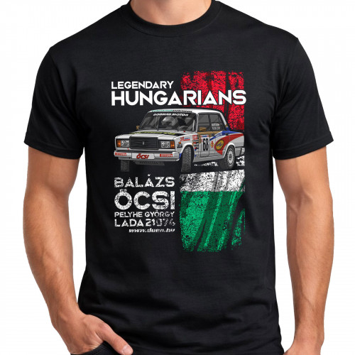 LEGENDARY HUNGARIANS - BALÁZS ÖCSI - Lada 21074 férfi póló, fekete