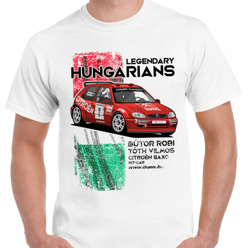 LEGENDARY HUNGARIANS - BÚTOR ROBI - Citroën Saxo KIT-CAR férfi póló, fehér
