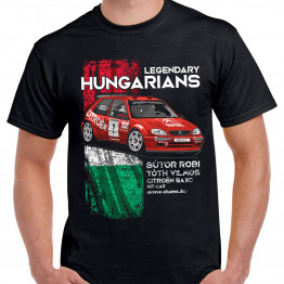 LEGENDARY HUNGARIANS - BÚTOR ROBI - Citroën Saxo KIT-CAR férfi póló, fekete LEGENDARY HUNGARIANS - BÚTOR ROBI - Citroën Saxo KIT-CAR férfi póló, fekete