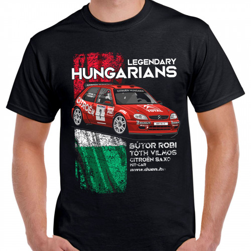 LEGENDARY HUNGARIANS - BÚTOR ROBI - Citroën Saxo KIT-CAR férfi póló, fekete