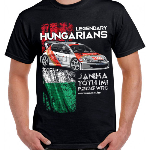 LEGENDARY HUNGARIANS - JANIKA - P206WRC férfi póló, fekete